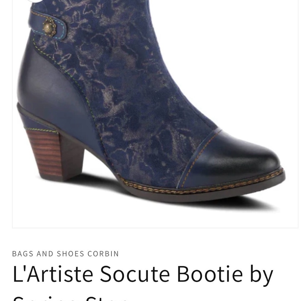 Spring Step Navy L'Artiste Socute Bootie by Spring Step